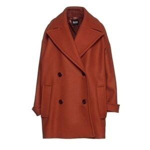 SLY010 Brick Red Pea Coat Size 8